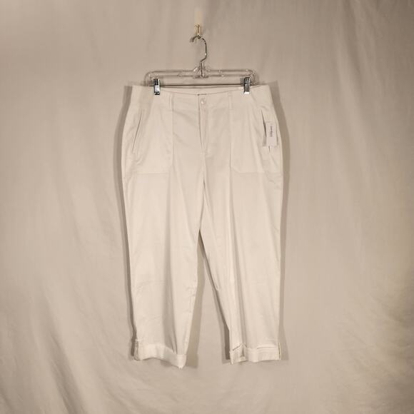 Westport Pants - WESTPORT Signature Fit White Mid Rise Cruise Beachy Vacation Neutral Capris 14